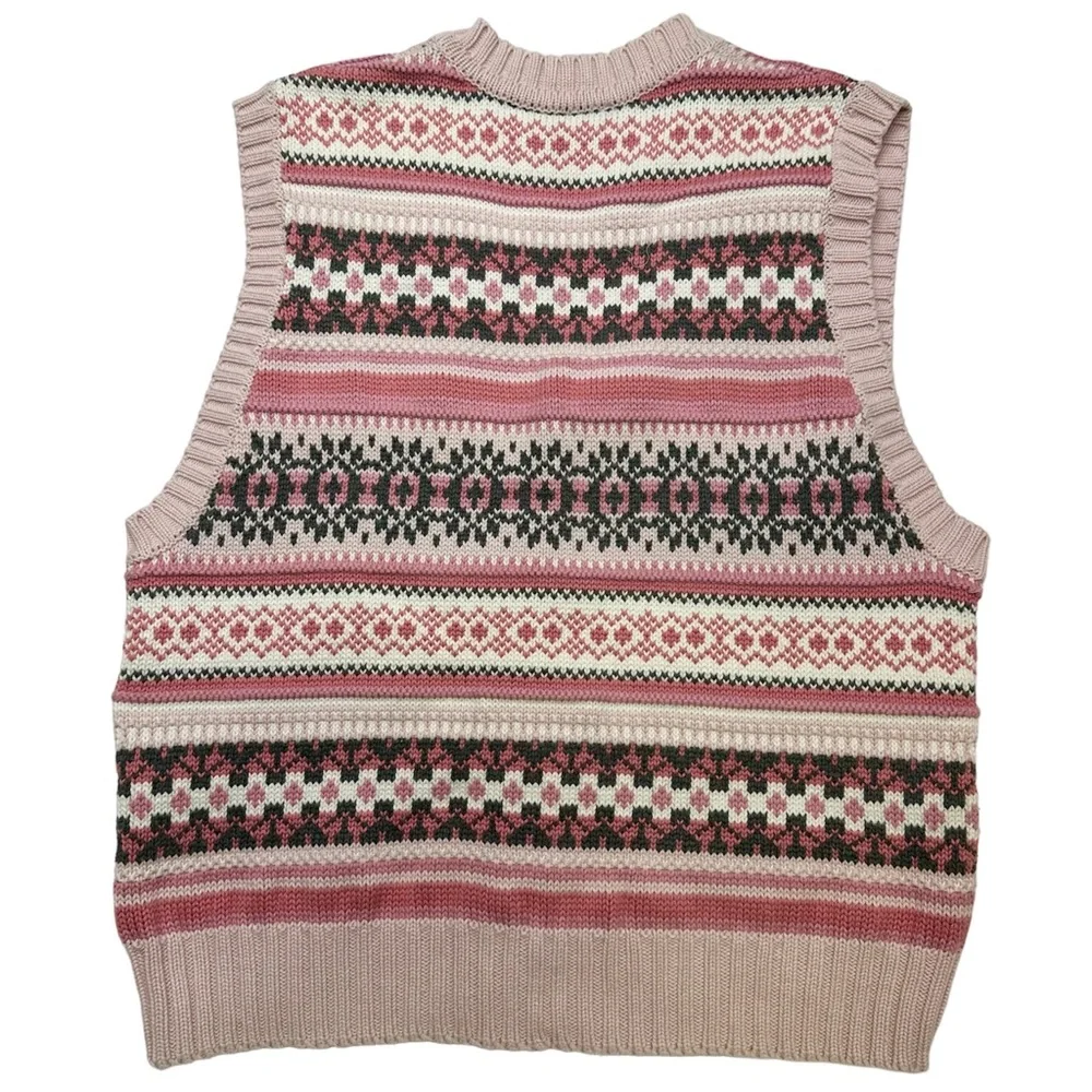 Vintage Liz Sport Cotton Button Up Sweater Vest 80s 90s - Picture 2 of 5